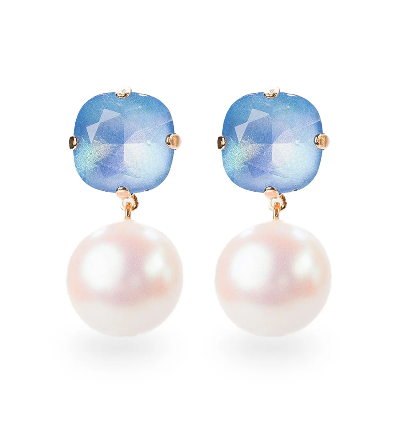 Jayne Crystal Drop Earring- Sky blue