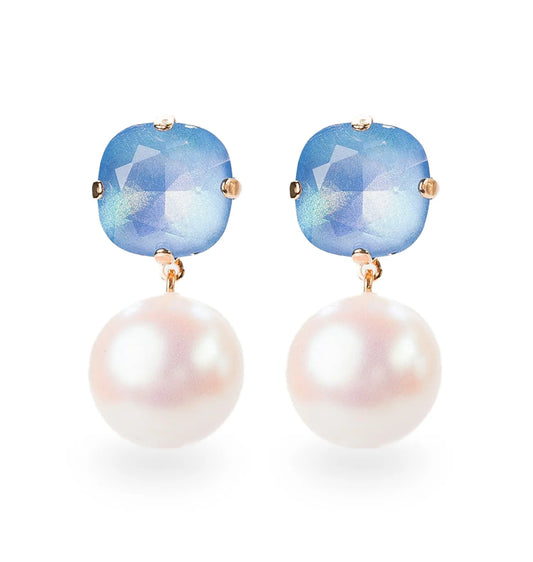Jayne Crystal Drop Earring- Sky blue