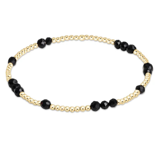 Hope unwritten gemstone bracelet - faceted onyx